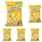 Nongshim Banana Kick Big Bag, Sweet and Crunchy Banana Flavored Corn Puff Snack, 6.34 oz (Pack of 5)