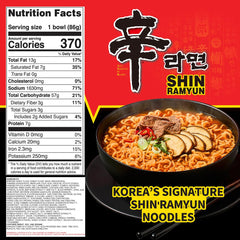 Nongshim Shin Ramyun Bowl Noodles, Spicy Korean Signature Instant Ramyun, Rich Beef Flavored Broth, Quick and Easy, Microwaveable Bowl, 3.03 oz (Pack of 12)