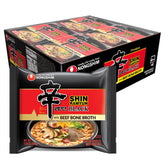 Nongshim Shin Ramyun Black Noodles, Spicy Korean Signature Instant Ramyun, Rich Beef Bone Broth, Pantry Essential Korean Noodles, Quick and Easy, 4.58 oz (Pack of 16)