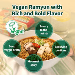 Nongshim Shin Ramyun Green Noodles, Vegan Spicy Korean Instant Ramyun, Mushroom & Fried Tofu Flavor, Bold Veggie Flavored Broth, Quick & Easy, Pantry Essential, Microwaveable, 4.4 oz (Pack of 4)