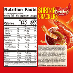 Nongshim Shrimp Crackers, Gochujang Flavor, Crispy Baked Korean Snack, 2.64 oz Bags (Pack of 20)