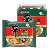 Nongshim Shin Ramyun Green Noodles, Vegan Spicy Korean Instant Ramyun, Mushroom & Fried Tofu Flavor, Bold Veggie Flavored Broth, Quick & Easy, Pantry Essential, Microwaveable, 4.4 oz (Pack of 4)