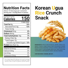 Nongshim Korean Ugua Rice Crunch Snack, Sweet Rice Crisps, Brown Rice Syrup, Glazed and Crunchy, Korean’s Favorite Rice Snack, Big Size Bag, Tasty Family Snack, 10.23 oz (1 Pack)