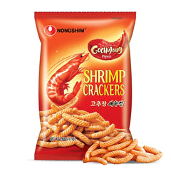 Nongshim Shrimp Crackers, Gochujang Flavor, Crispy Baked Korean Snack, 2.64 oz Bags (Pack of 20)
