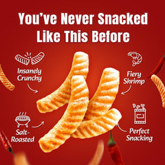 Nongshim Shrimp Crackers, Spicy Flavor, Crispy Baked Korean Snack, 2.6 oz Bags (Pack of 20) - PACKAGING MAY VARY