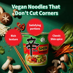Nongshim Shin Ramyun Vegan, 2.64 Ounce, Pack of 6
