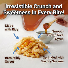 Nongshim Korean Ugua Rice Crunch Snack, Sweet Rice Crisps, Brown Rice Syrup, Glazed and Crunchy, Korean’s Favorite Rice Snack, Big Size Bag, Tasty Family Snack, 10.23 oz (1 Pack)