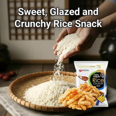 Nongshim Korean Ugua Rice Crunch Snack, Sweet Rice Crisps, Brown Rice Syrup, Glazed and Crunchy, Korean’s Favorite Rice Snack, Big Size Bag, Tasty Family Snack, 10.23 oz (1 Pack)