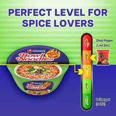 Nongshim Ramen Noodles, Gourmet Instant Ramen bowl, Premium Microwavable Noodle Soup, Hot & Spicy, 3.03 Ounce (Pack of 12)