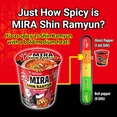 Nongshim Shin Ramyun Spicy Queen, Instant Noodle Cup, Gourmet Spicy, 3.35 oz (Pack of 6)