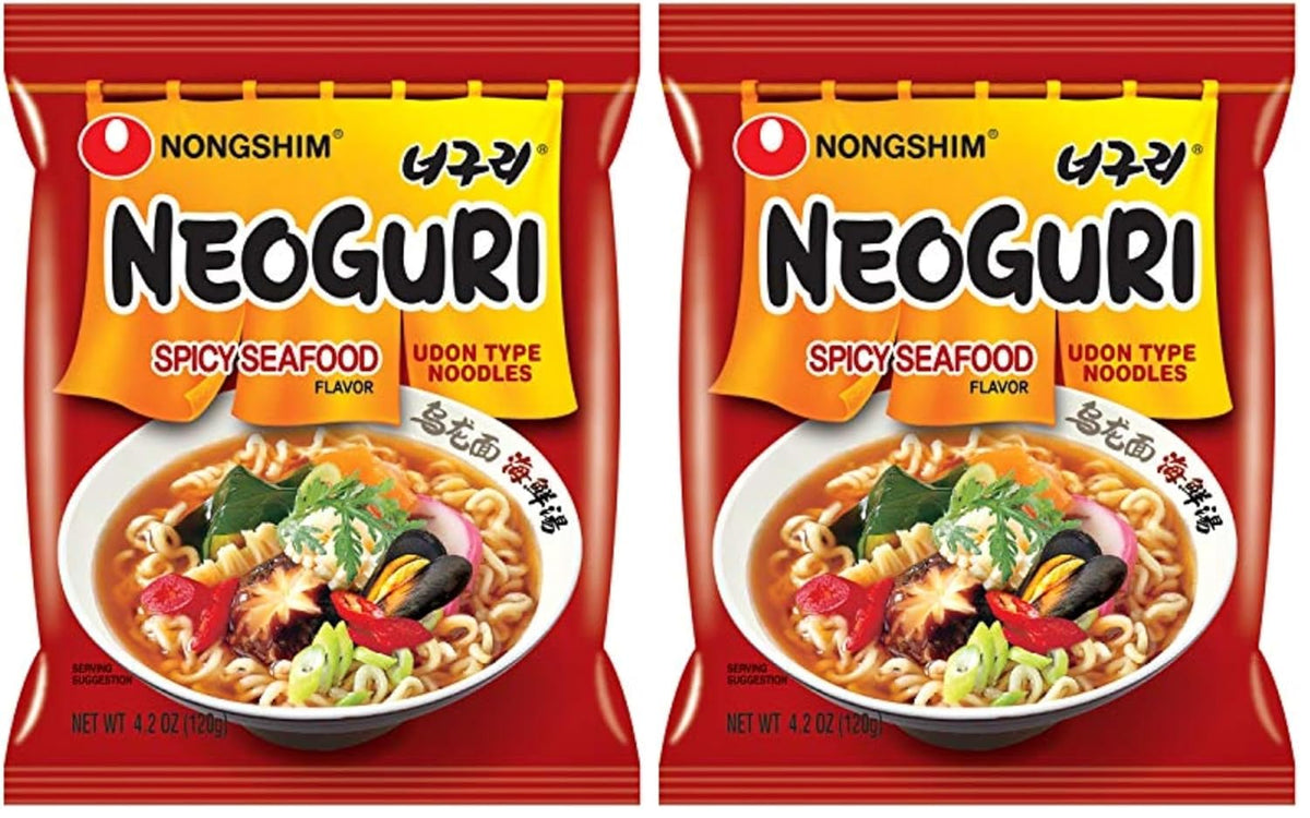 Nongshim Neoguri Spicy Seafood with Udon-Style Noodle,4.2 Ounce,(Pack of 20)