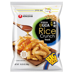 Nongshim Korean Ugua Rice Crunch Snack, Sweet Rice Crisps, Brown Rice Syrup, Glazed and Crunchy, Korean’s Favorite Rice Snack, Big Size Bag, Tasty Family Snack, 10.23 oz (1 Pack)