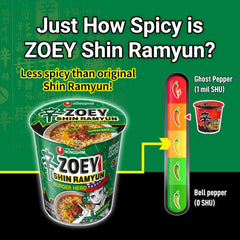 Nongshim Shin Ramyun Burger Hero, Spicy Instant Noodle Cup, Hamburger Taste, 3.35 oz (Pack of 6)