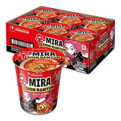 Nongshim Shin Ramyun Spicy Queen, Instant Noodle Cup, Gourmet Spicy, 3.35 oz (Pack of 6)