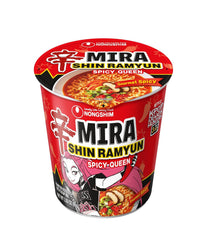 Nongshim Shin Ramyun Spicy Queen, Instant Noodle Cup, Gourmet Spicy, 3.35 oz (Pack of 6)
