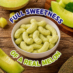 Nongshim Melon Kick Puff Snack - Sweet and Crispy Corn Puff with Creamy Melon Flavor - Crunchy and Smooth Fruit Puff, Light Korean Snack, 1.58 oz (Pack of 20)